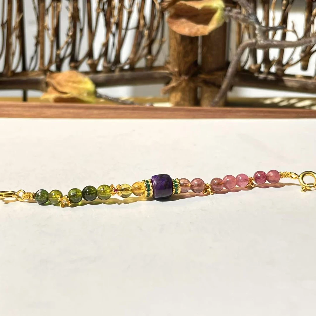 舒俱来皇家紫直切碧玺延长链/6.5mm/8cm(朔风)AZB6275