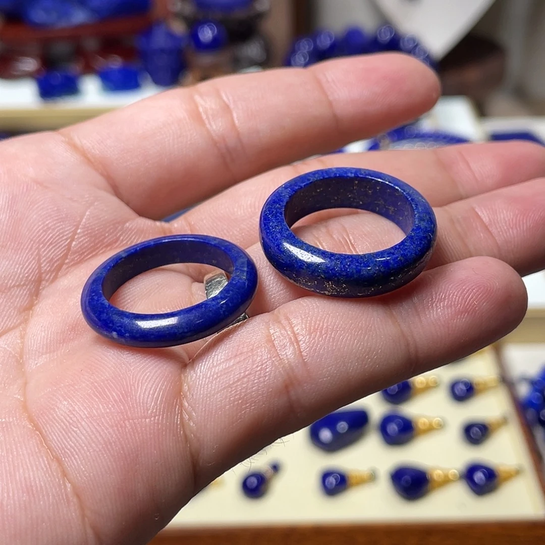 青金石未镶嵌戒圈内径19.5mm(二选一)