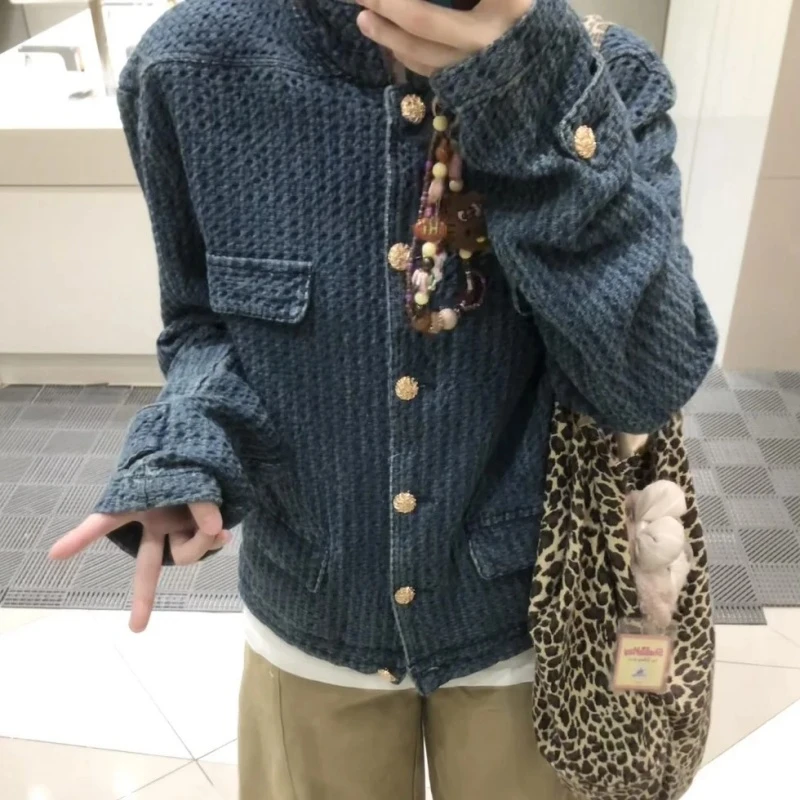 韩系复古设计感牛仔外套女2025秋季新款显瘦小众短款夹克百搭上衣