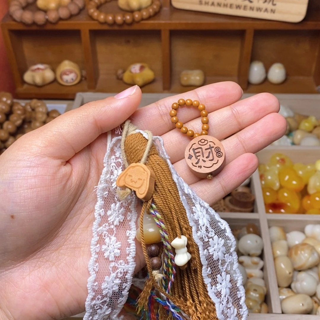 猴头核桃手串财牌提溜，焦糖玛奇朵流苏