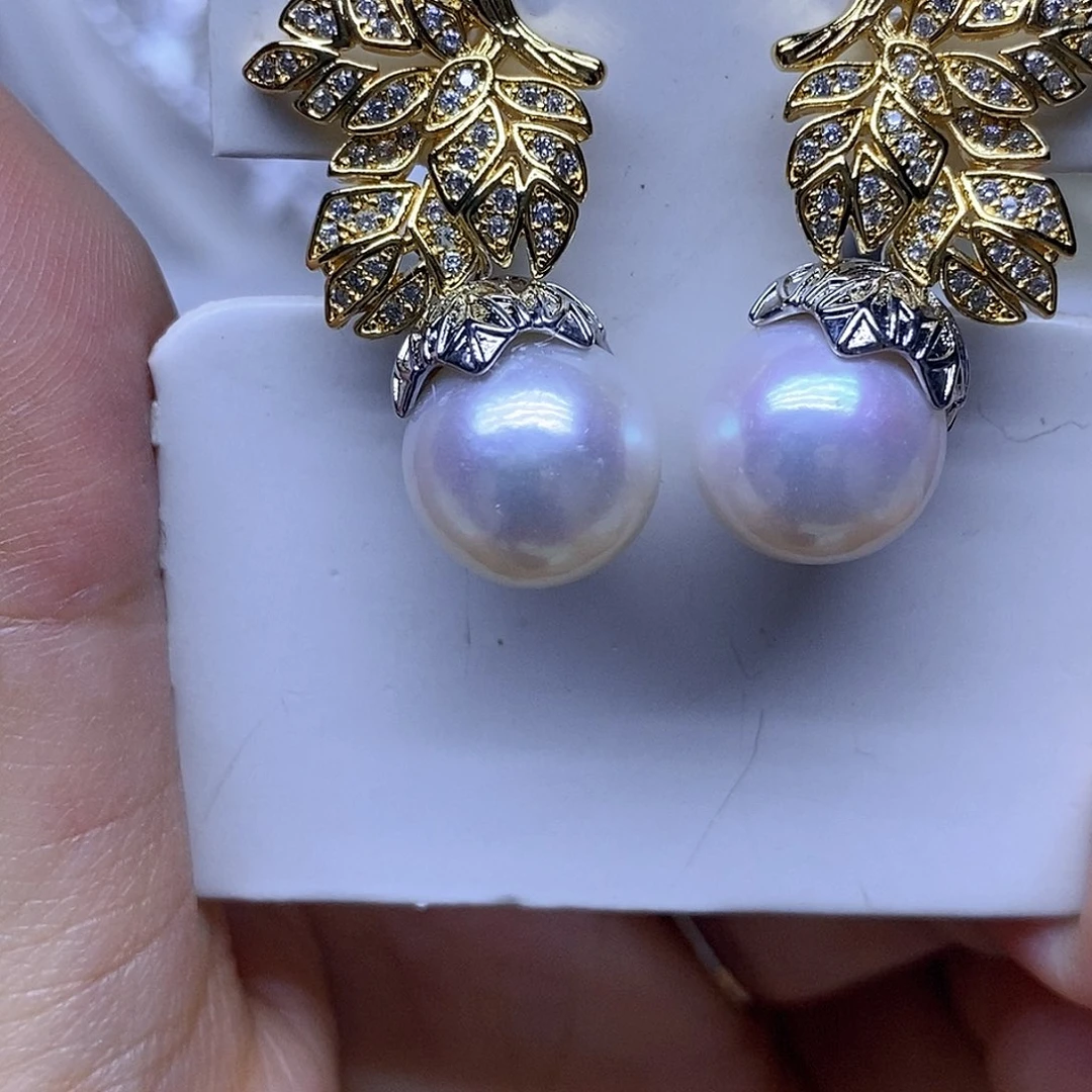 银S925镶嵌淡水珍珠吊坠或者耳钉