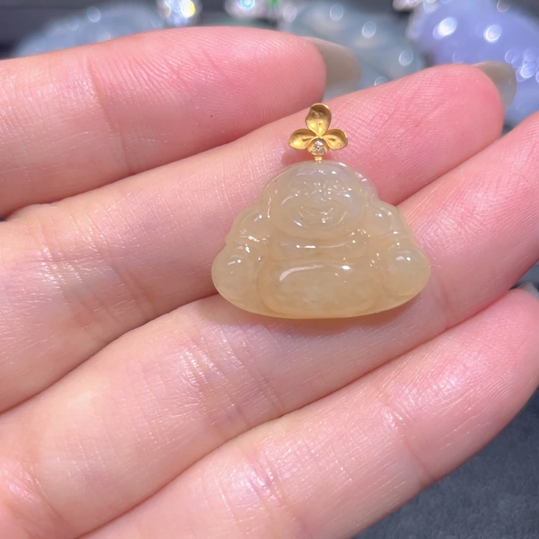 颈饰18K金镶嵌翡翠翡翠