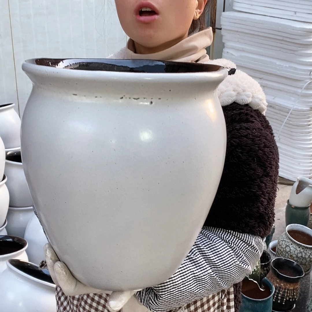 紫砂花盆瑕疵口27高30