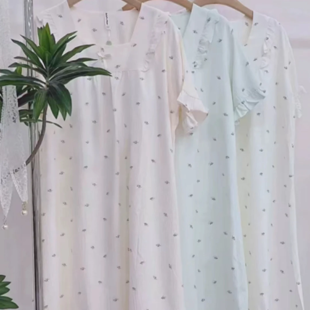 5362款 云朵棉带胸垫睡裙