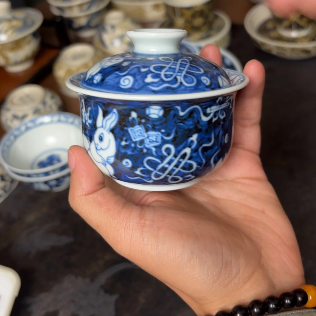 摆件景德镇手绘茶器瑕疵