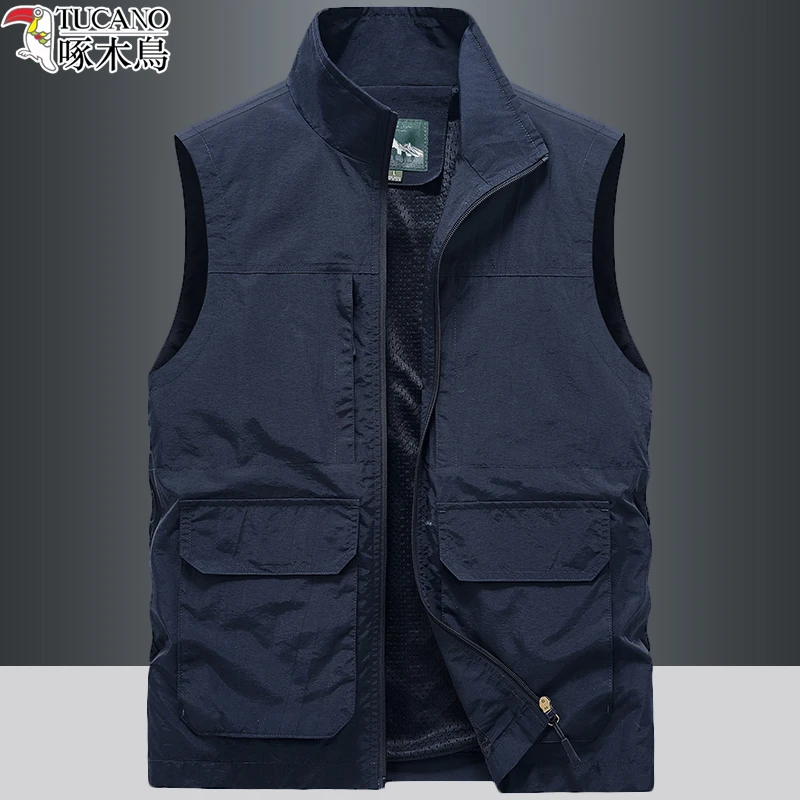 TUCANO/啄木鳥新款多口袋摄影马甲男户外多功能工装马夹无袖背心