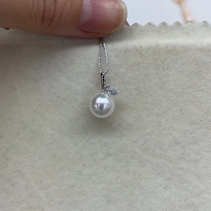吊坠(不含链)银S925镶嵌海水珍珠9-10m 83号