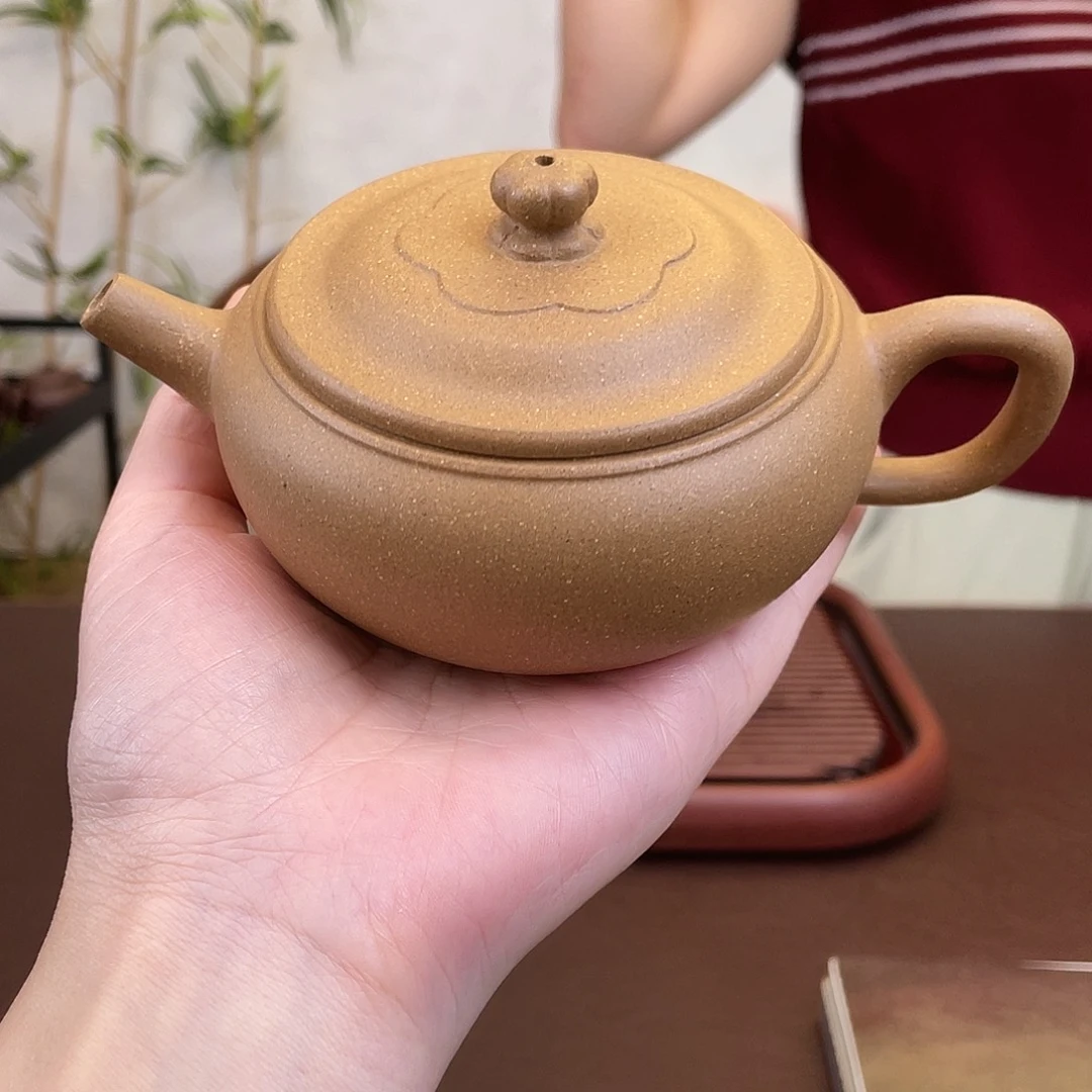 茶壶紫砂段泥五彩段梅花石鼓245cc