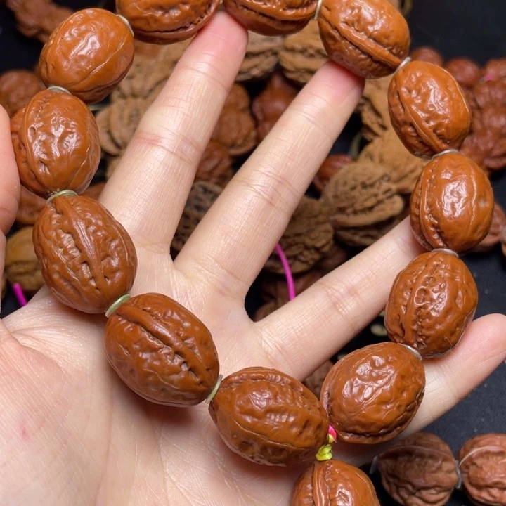 手串文玩核桃浅纹红皮大枣手串