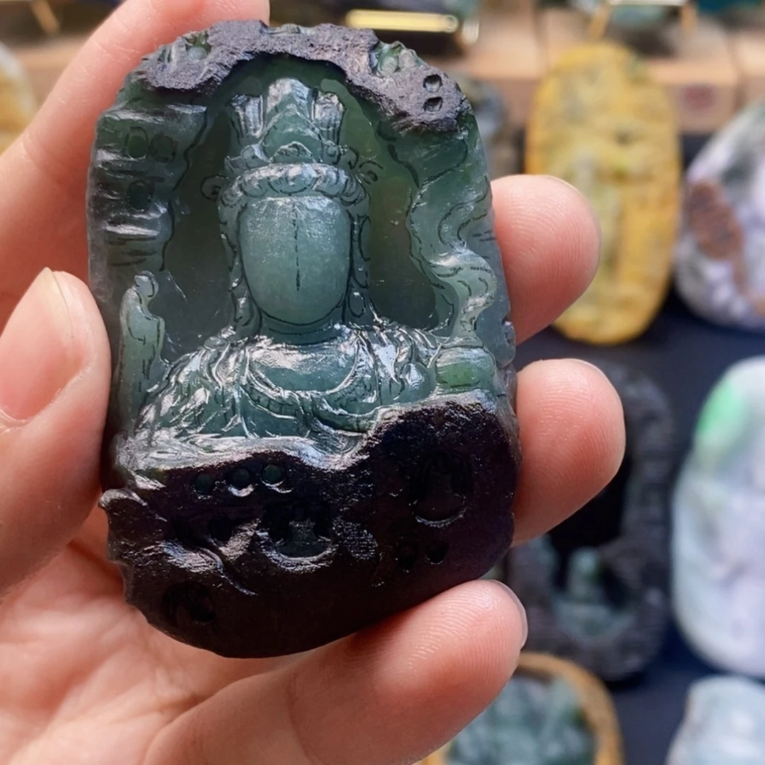 海***月定制翡翠未镶嵌毛坯货定制加工