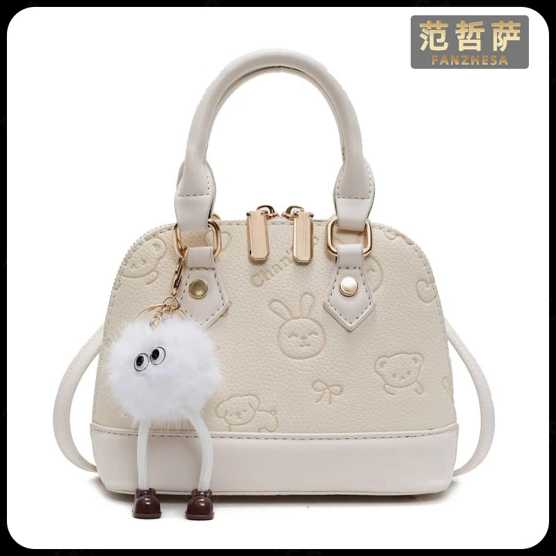 范哲萨韩版时尚手提贝壳包2025春季新款简约百搭单肩包高级感潮流