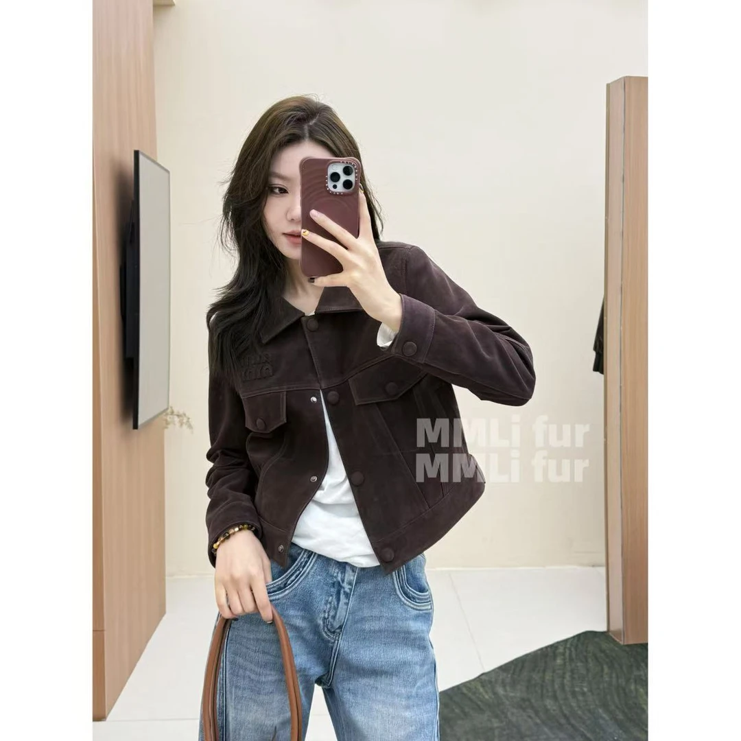 【萌萌里】MMLi CLOTHES｜’简约高智感‘春款反绒绵羊皮外套 mm99010