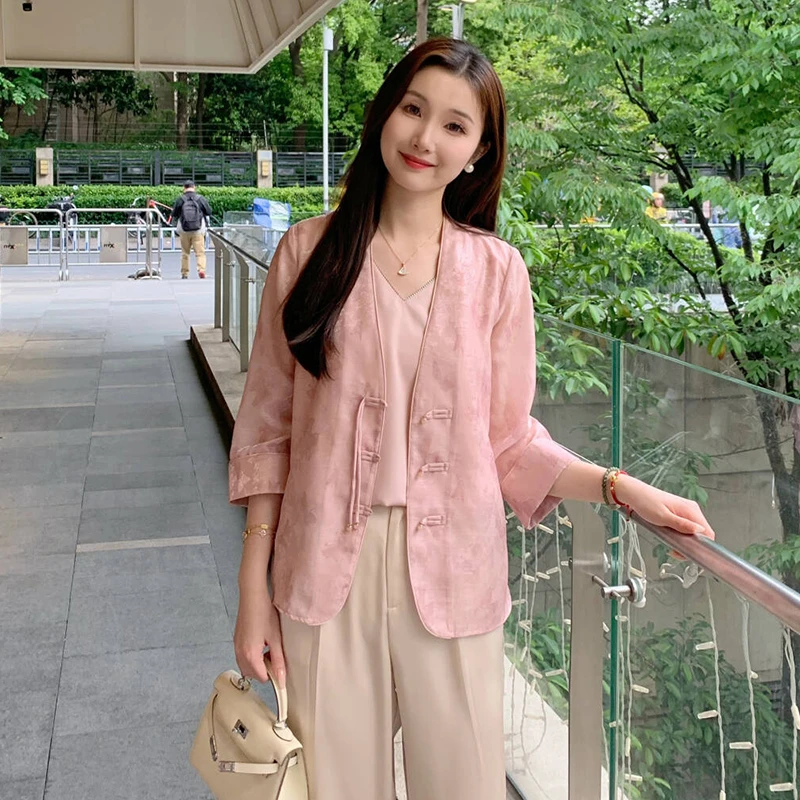 2025夏季新款设计感满满重工提花防晒国风新新中中式嫁衣重工刺绣