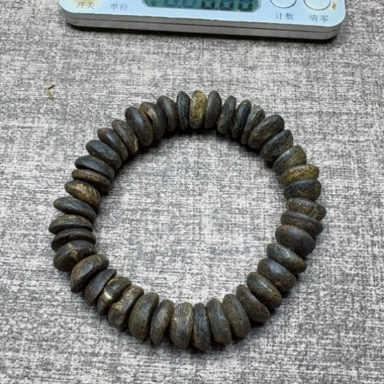 沉香手串沉***替绿棋沉水包壳串1.2/20