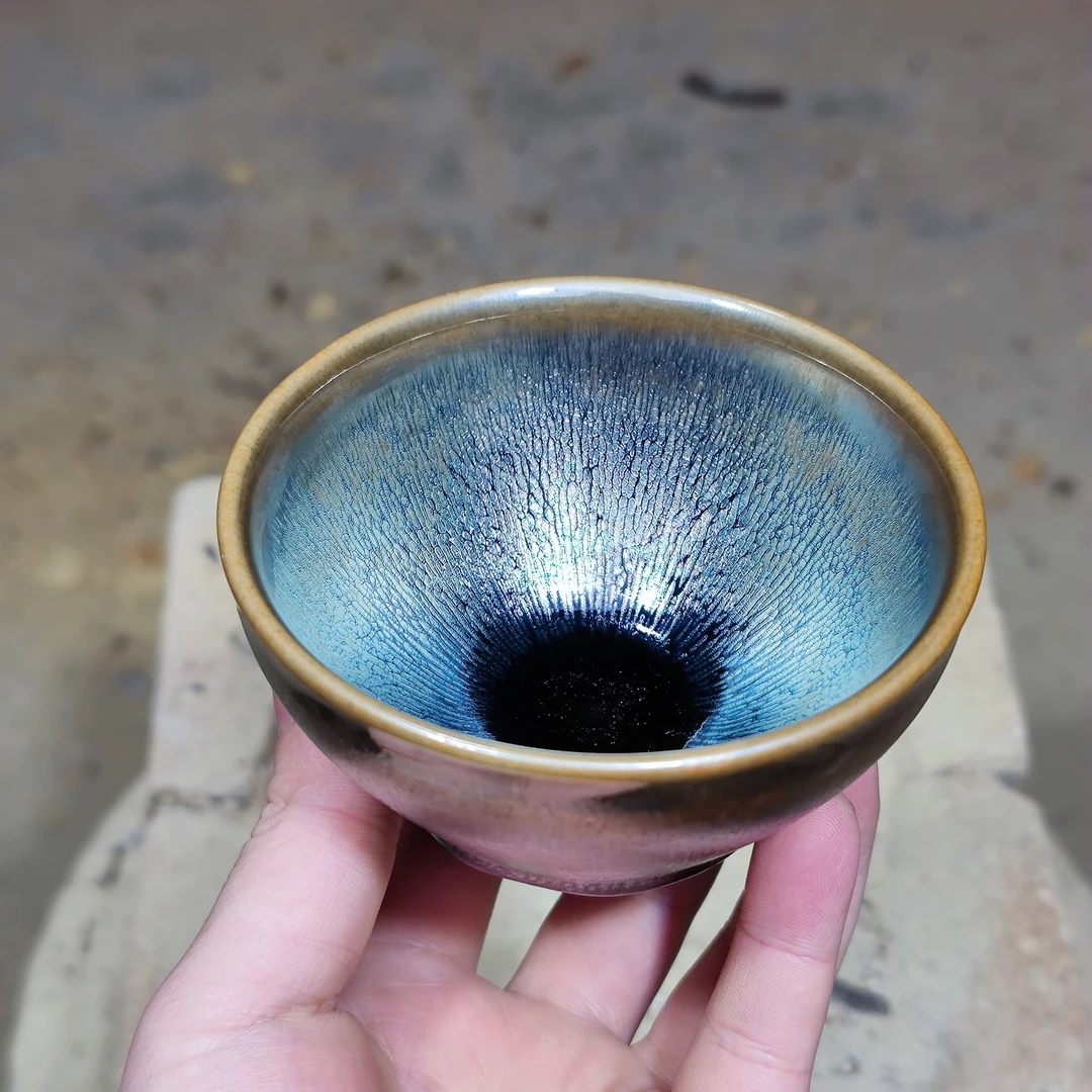 建窑--建盏 银油滴茶盏主人杯 电烧