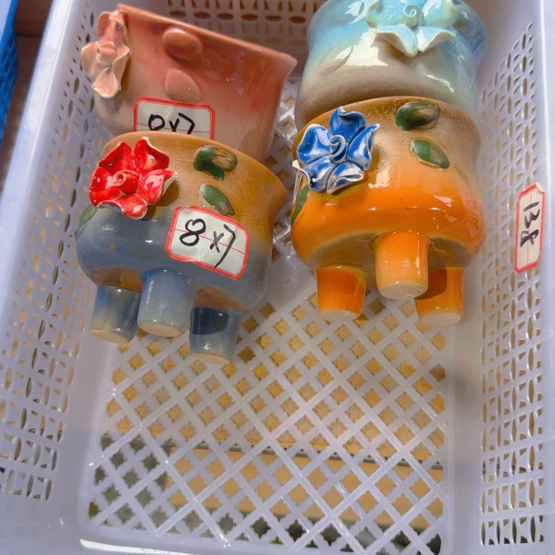 紫砂花盆粗陶精雕