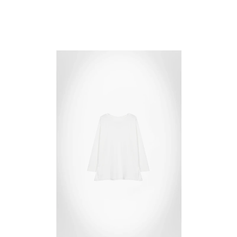 25春圆领基础舒适廓形打底开衩长袖T恤【89.6%棉】ACBO218