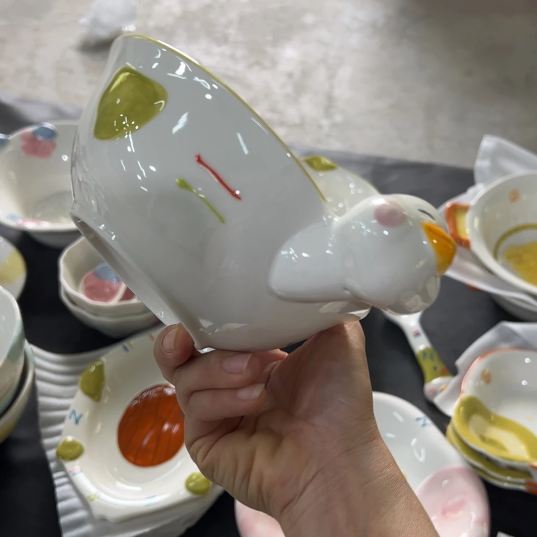 陶摆件高温陶瓷釉下彩正品……