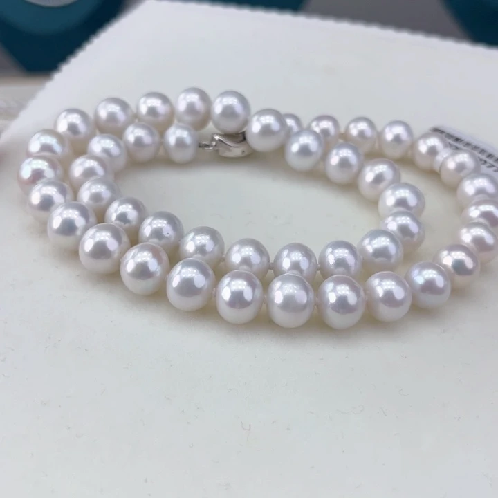 淡水珍珠颈饰银S925镶嵌10➕极光炫彩高品