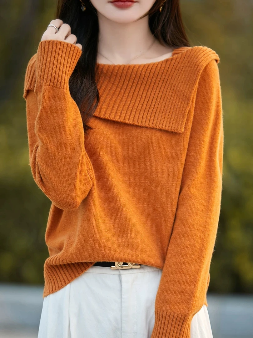 11-厚料一字肩宽松针织打底衫