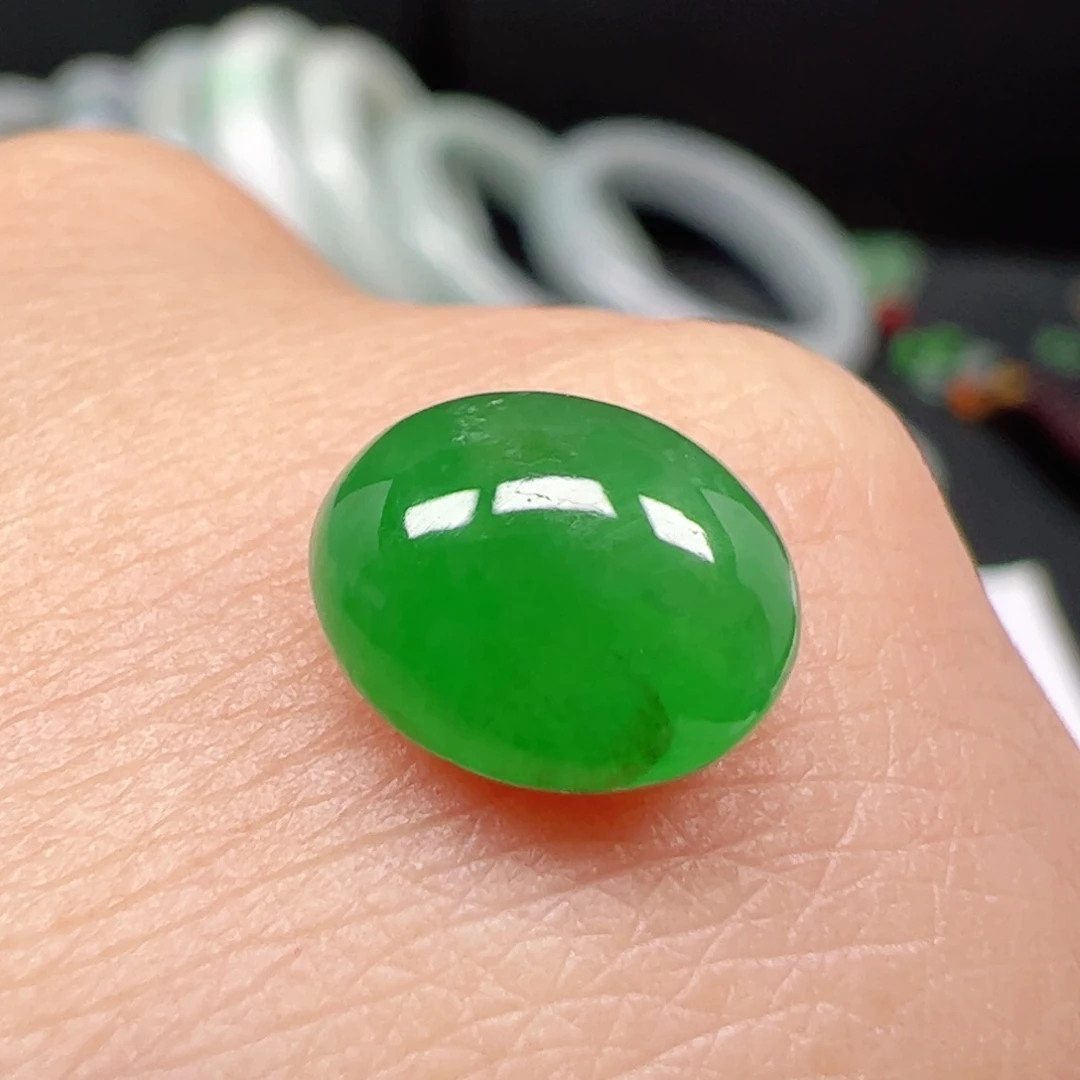 翡翠未镶嵌耳饰蛋面