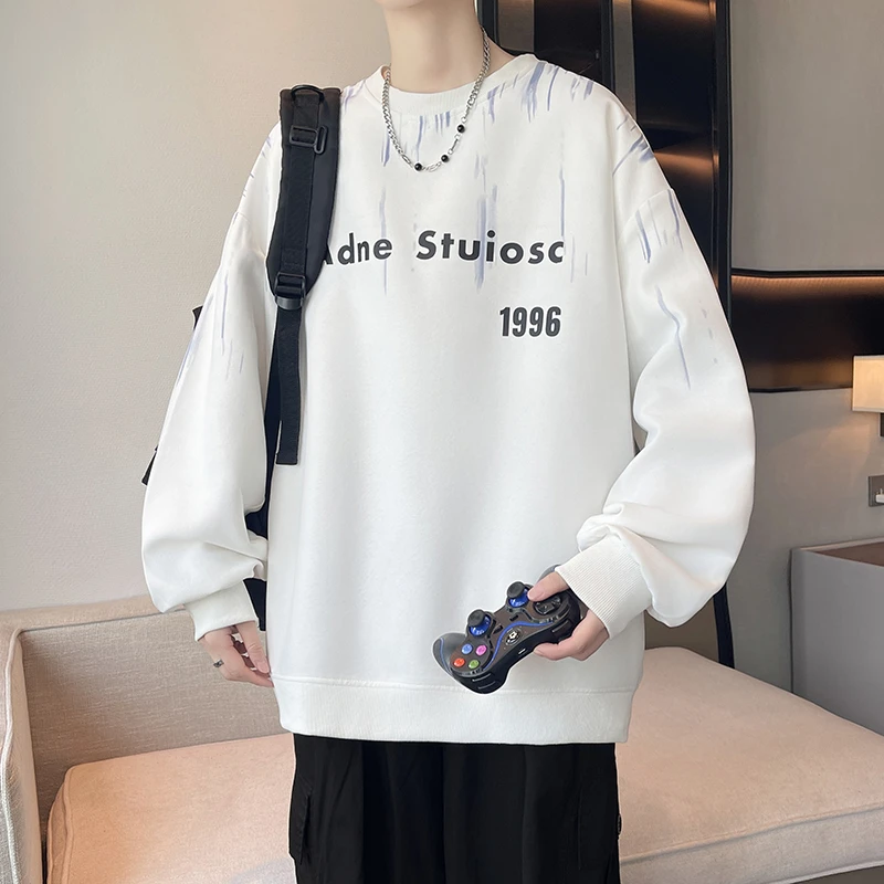 圆领秋季男青少年宽松休闲卫衣长袖春秋季上衣