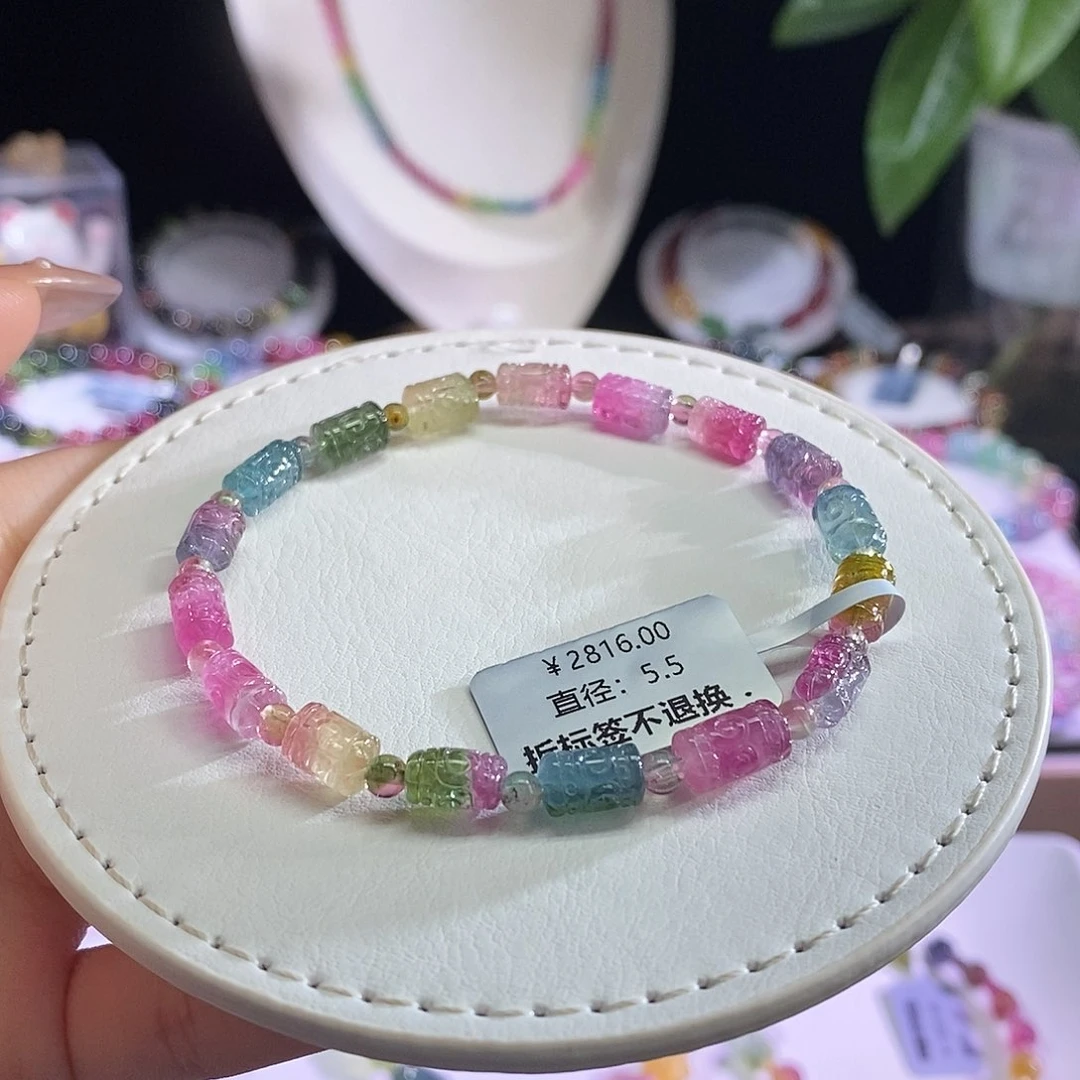 未镶嵌手链碧玺西瓜回纹