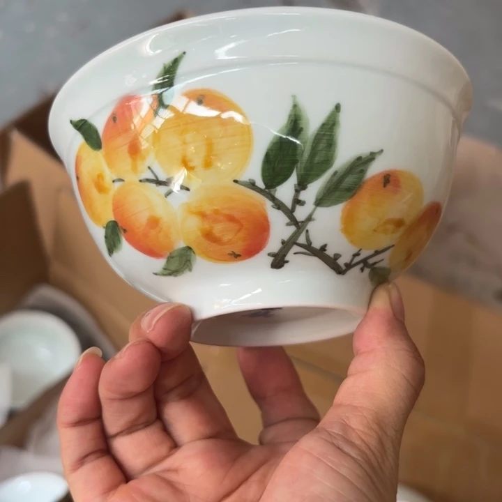 青瓷景德镇陶瓷微瑕米饭碗两只