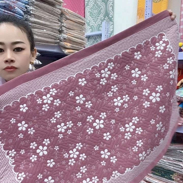 棉豆沙色雪花纯棉