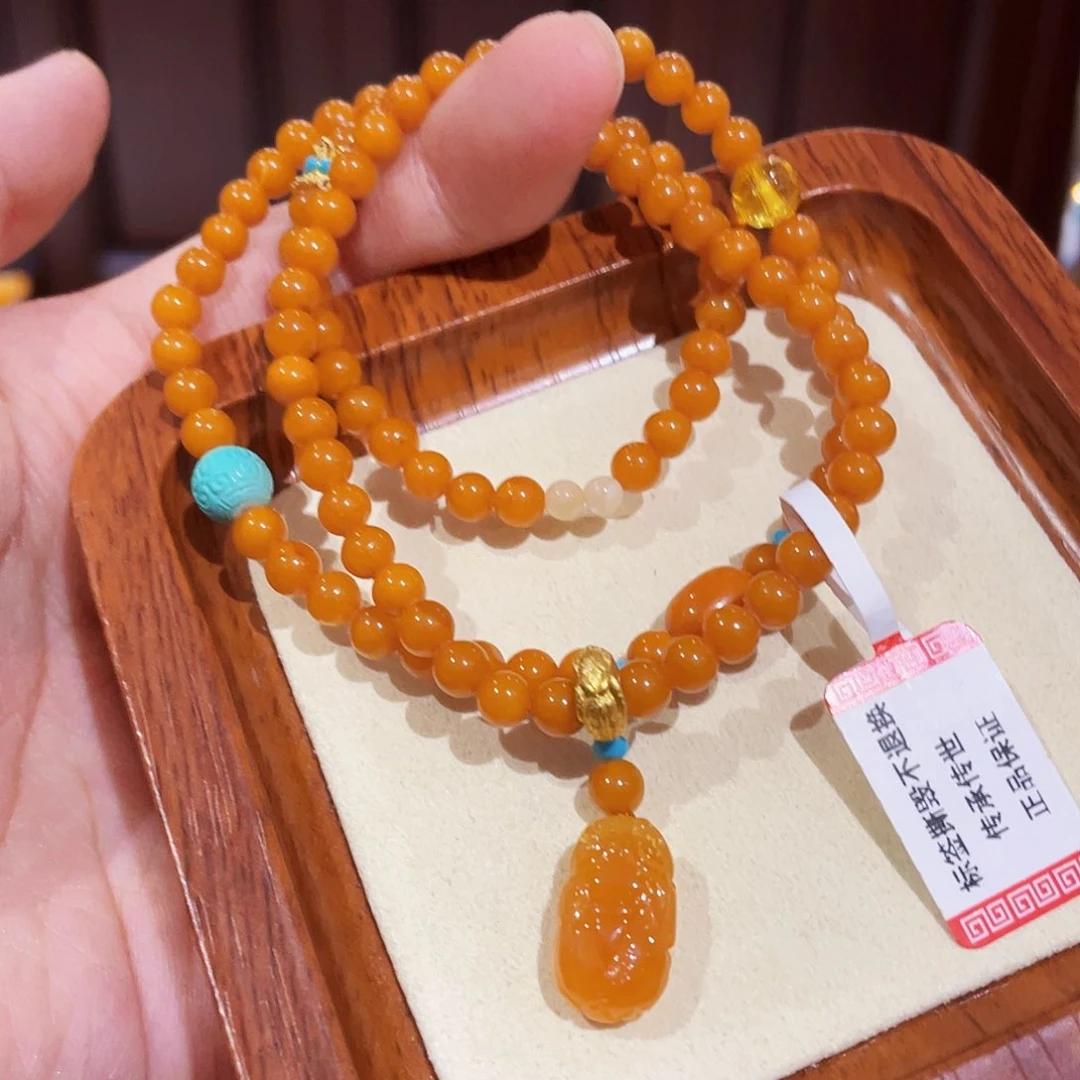未镶嵌蜜蜡手链手串