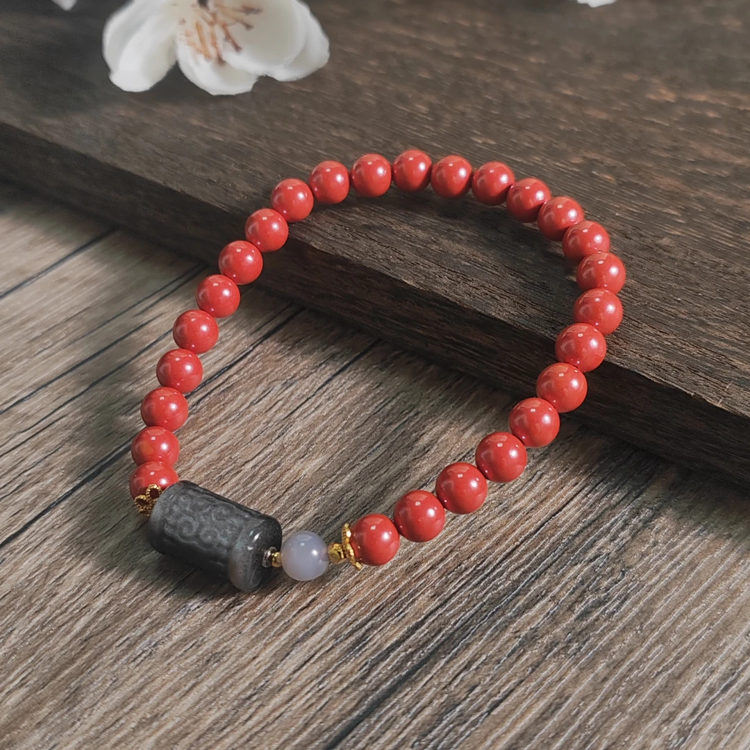 天然辰砂朱砂 安佑 原创设计手串