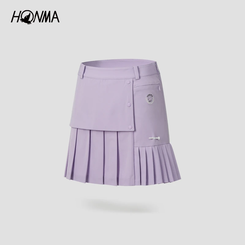HONMA女士短裙百褶裙透气高腰显瘦半身短裙HWJX902H307
