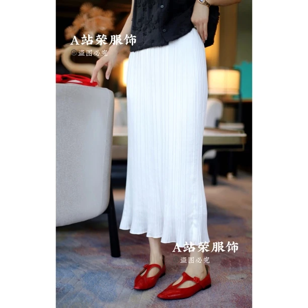 【荣姐精选】法式气质细褶风琴半裙