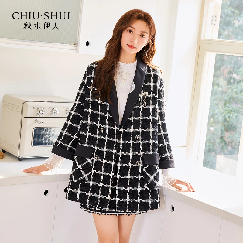 【小铃铛】秋水伊人冬装新款优雅小香风粗花毛呢外套622410