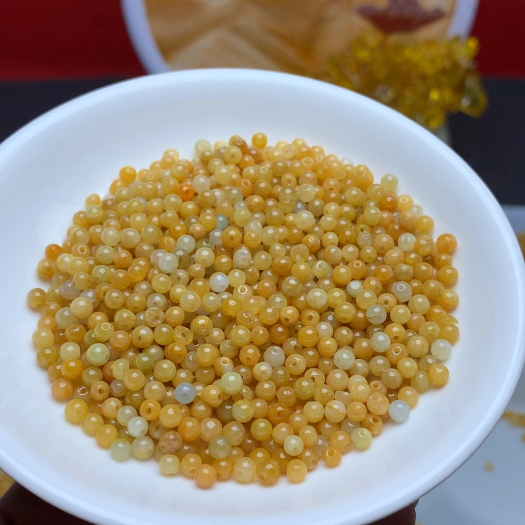 【闪购商品】翡翠手链未镶嵌卡3.5冰黄100个