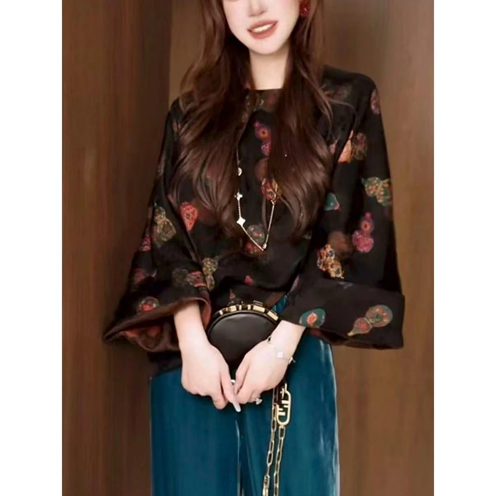 新中式国风女装知性风上衣2025早秋新款老钱风松弛感改良唐装衬衫