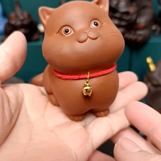茶宠紫砂小猫茶宠摆件