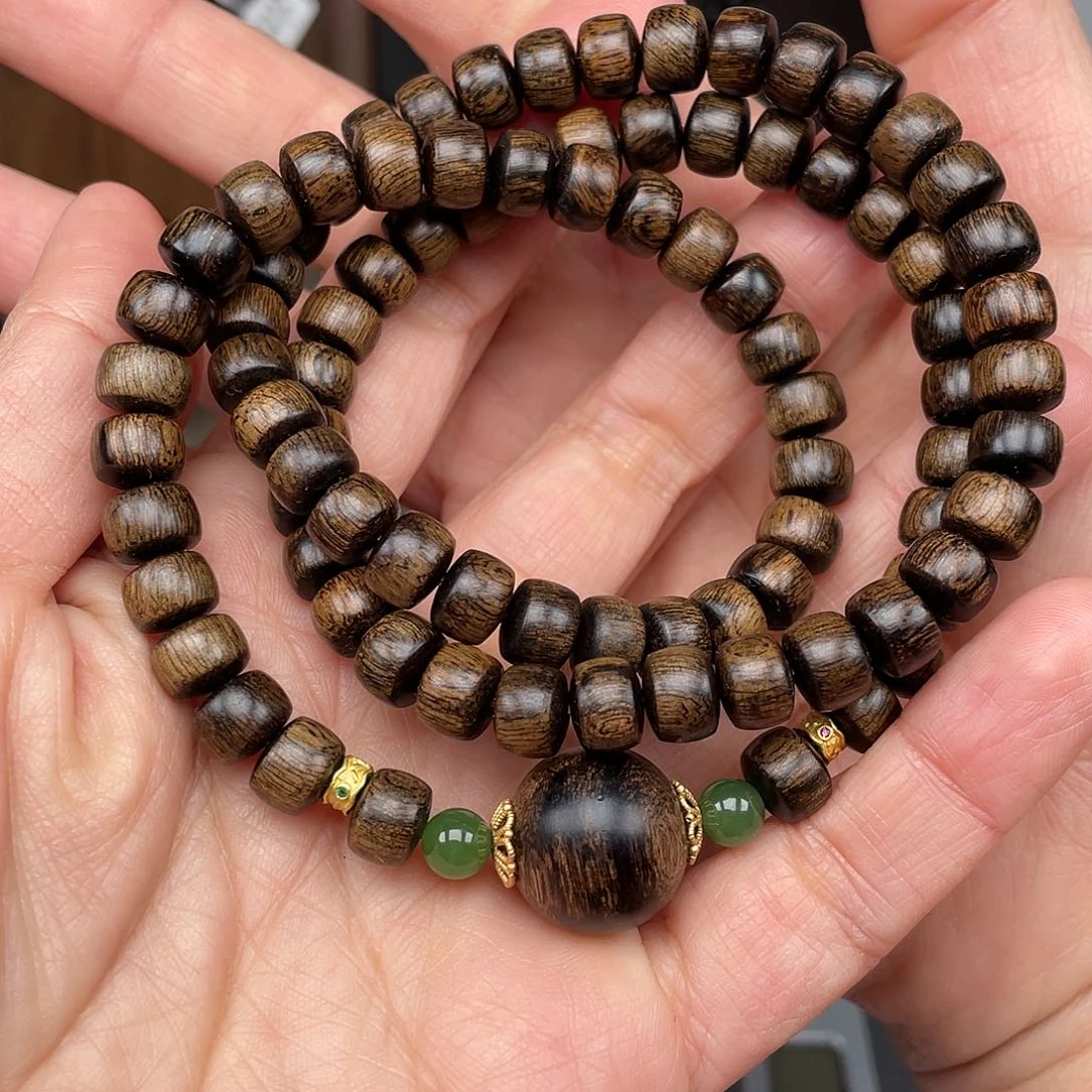 沉香手串海****阵越南富森土沉玉化瘤疤