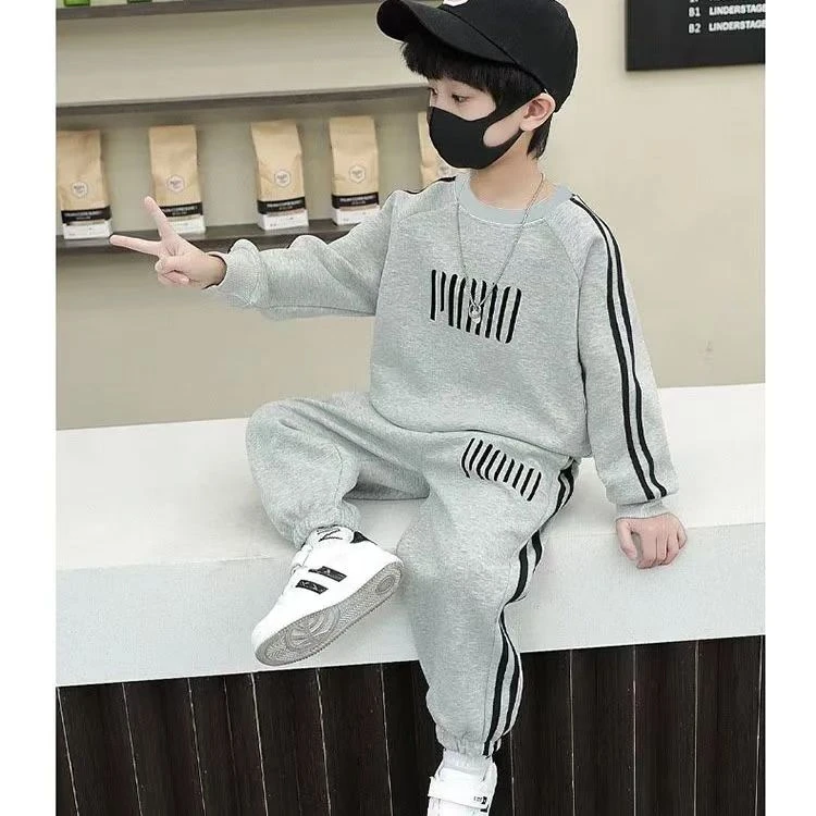 儿童运动套装森系男女童休闲卫衣卫裤套头两件套秋季时尚洋气潮酷
