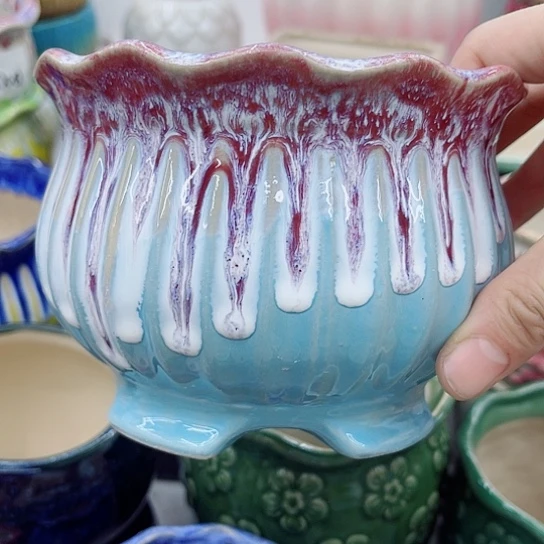 多肉绿植陶瓷花盆9.9包邮，有空