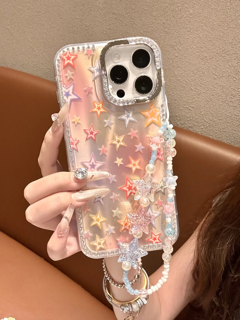 【自带相机保护按键】INS风星星适用苹果16/15/14防摔手机壳