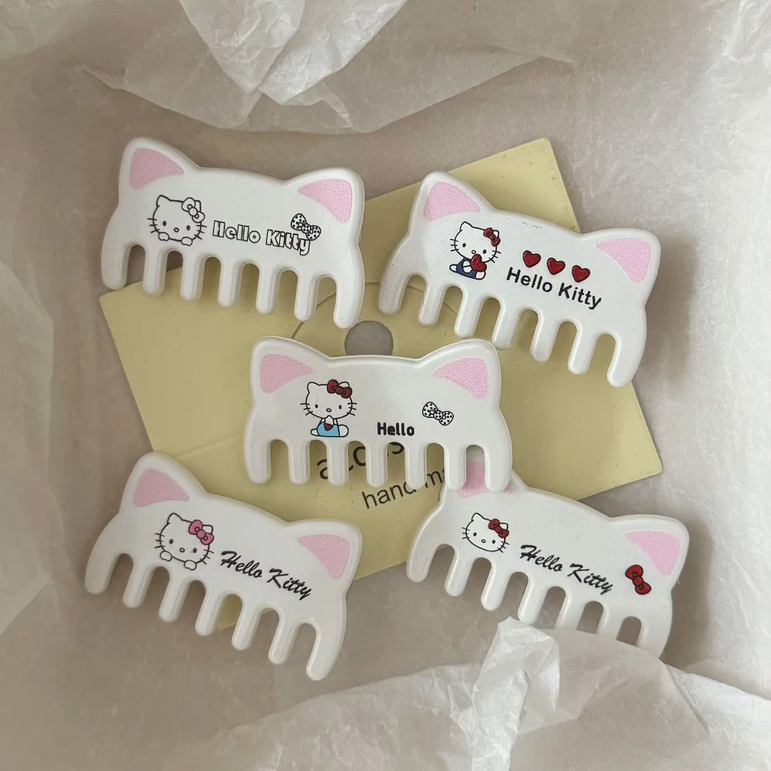 甜酷风银色猫咪梳子发夹卡通百搭可爱少女鸭嘴夹发卡发饰批发夹子