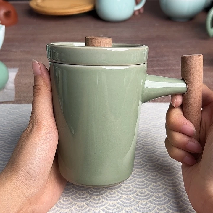 龙泉云间青瓷小米茶器