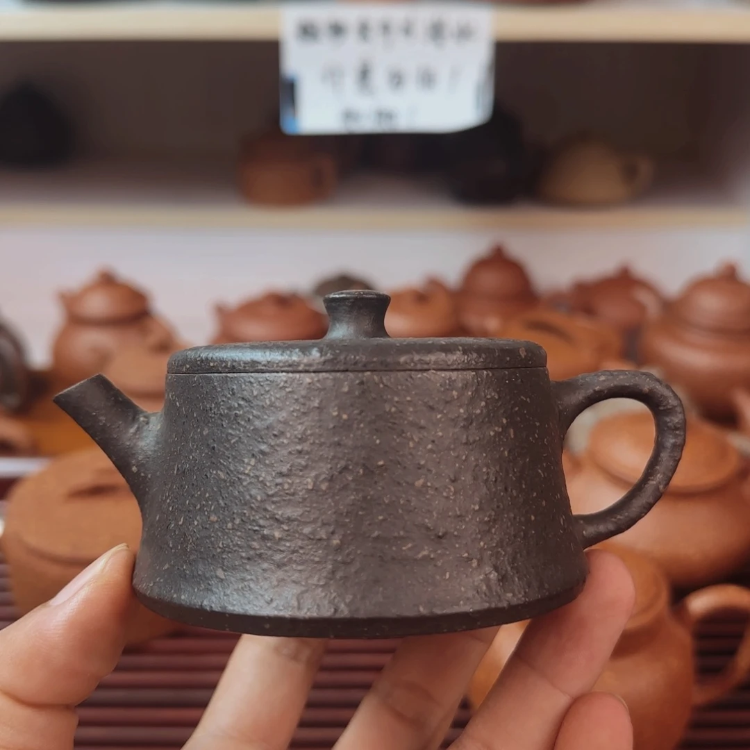 随***名茶壶紫砂八目红降云柱捂灰130cc