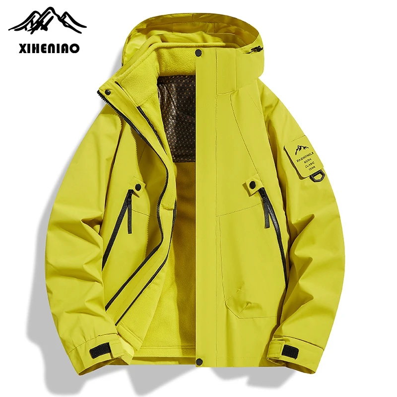 【爆火荧光绿】希和鸟冲锋衣三合一外套防风防水男女登山服户外情侣