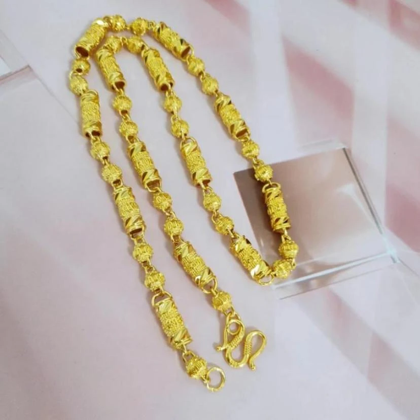 合金项链 六字真言项链链子饰品2025新款潮流男士项链百搭金色