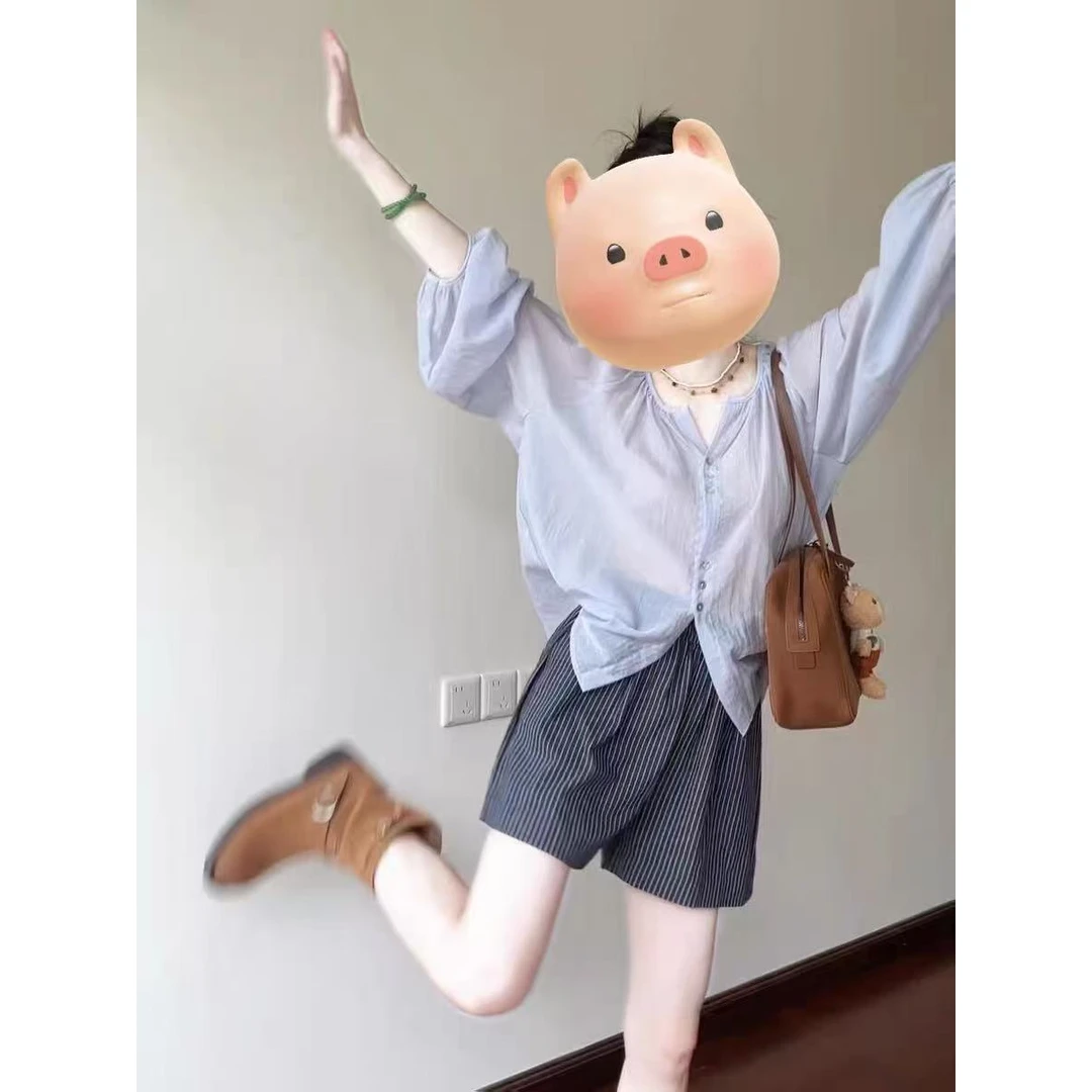 法式温柔薄款防晒衫松弛感衬衫女新款超好看独特漂亮外套上衣 228