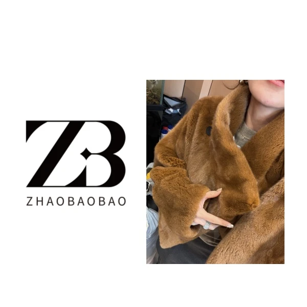 【ZHAOBAOBAO】焦糖色水貂短款外套
