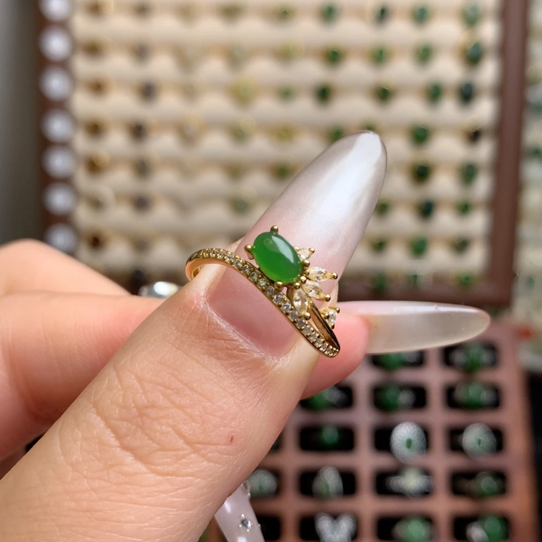 和田玉银S925镶嵌戒指