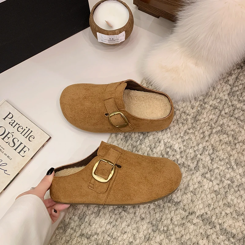 秋季舒适百搭复古美拉德厚底勃肯半拖-056HZ